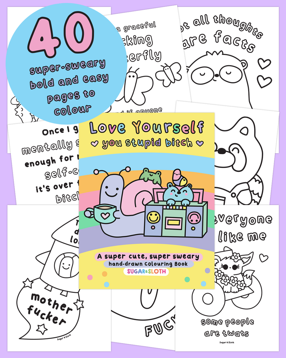 Bundle of 4 Digital PDF Colouring Books - Includes sweary and non-sweary books