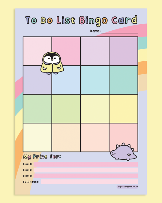 Digital Download PDF: To Do List Bingo Card