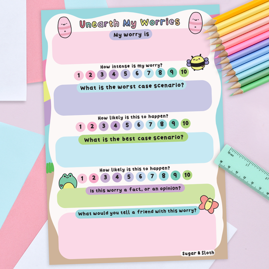 Digital Download PDF: Unearth My Worries Worksheet