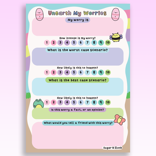 Digital Download PDF: Unearth My Worries Worksheet