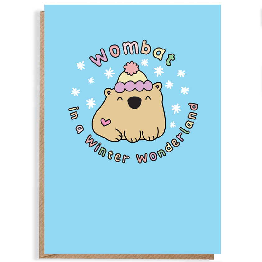 Wombat In Winter Wonderland Christmas Card