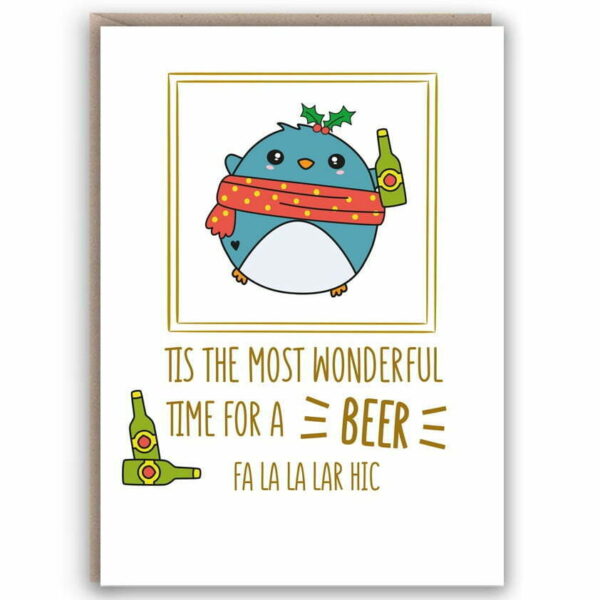 Beer Loving Penguin Card