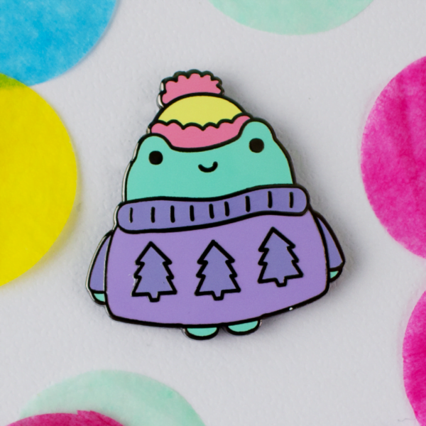 Susan The Cosy Christmas Frog Enamel Pin