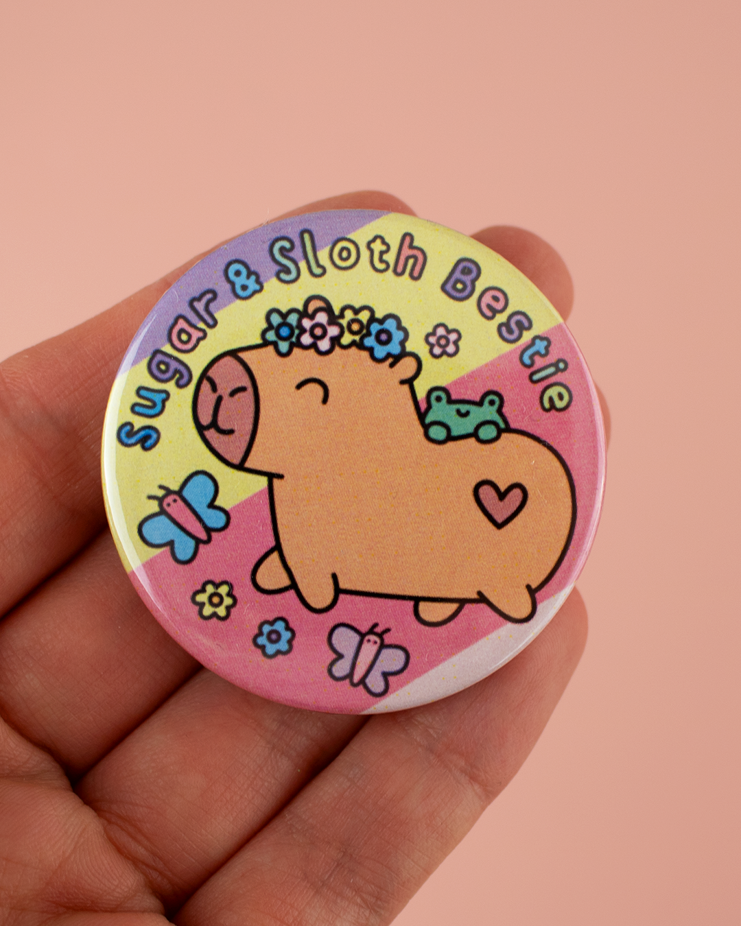 Sugar & Sloth Bestie Button Badge