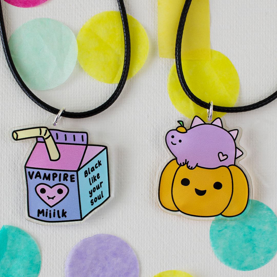 Spooky Cute Chonky Acrylic Necklace
