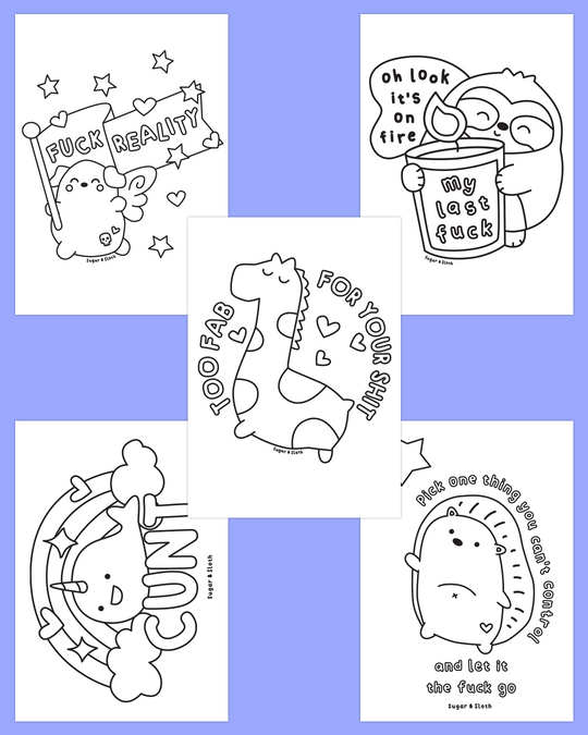 *PDF Download* Love Yourself You Stupid Bitch: The Colouring Book - 40 Bold and Easy Colouring Pages - SUPER SWEARY