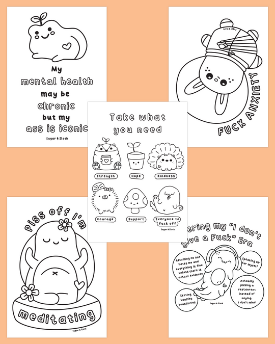 *PDF Download* Love Yourself You Stupid Bitch: The Colouring Book - 40 Bold and Easy Colouring Pages - SUPER SWEARY