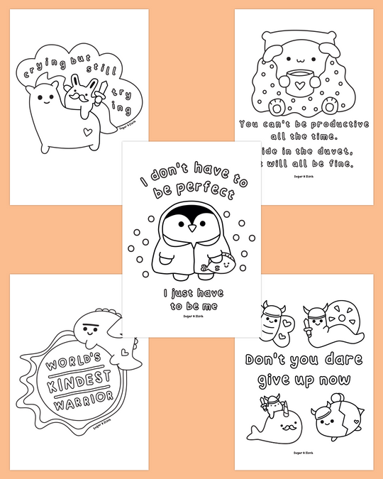 Bundle of 4 Digital PDF Colouring Books - Includes sweary and non-sweary books