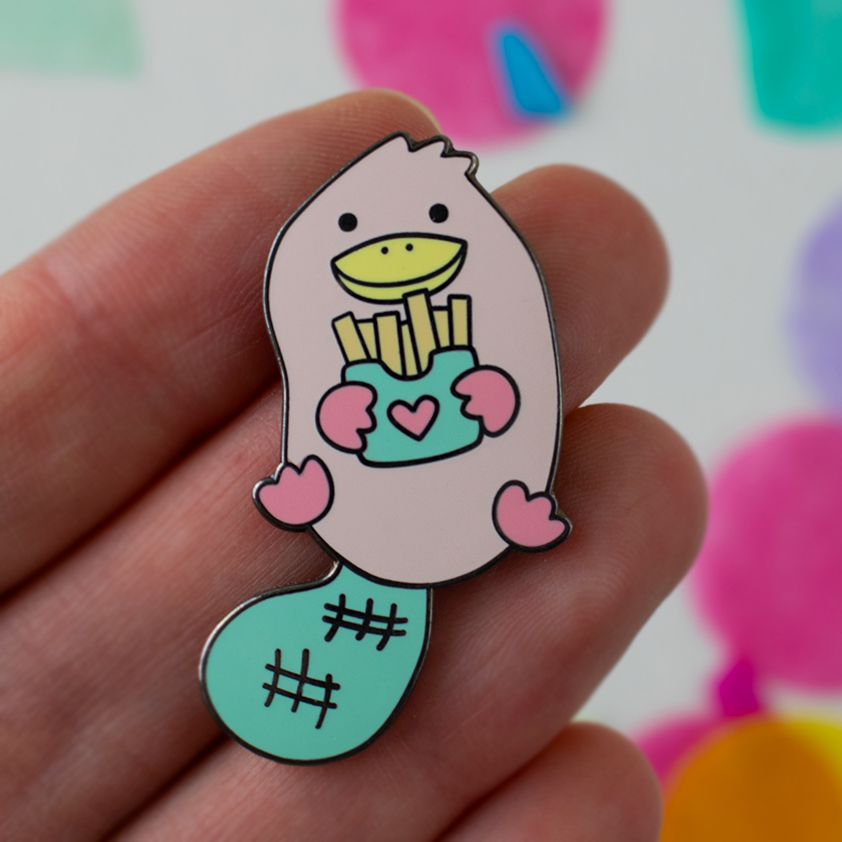 Snack Time Platypus Enamel Pin