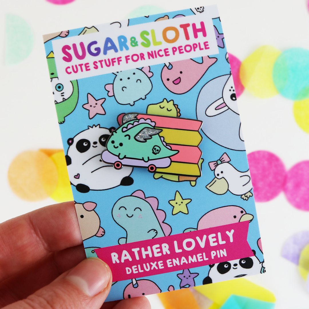 Skater Dinosaur Enamel Pin