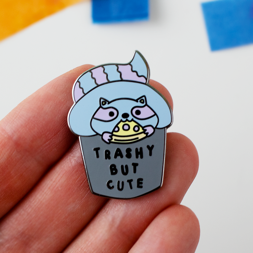 Trashy But Cute - Raccoon Enamel Pin