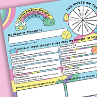 Banish Negative Thoughts with Emotional Support Frogs - A4 Notepad
