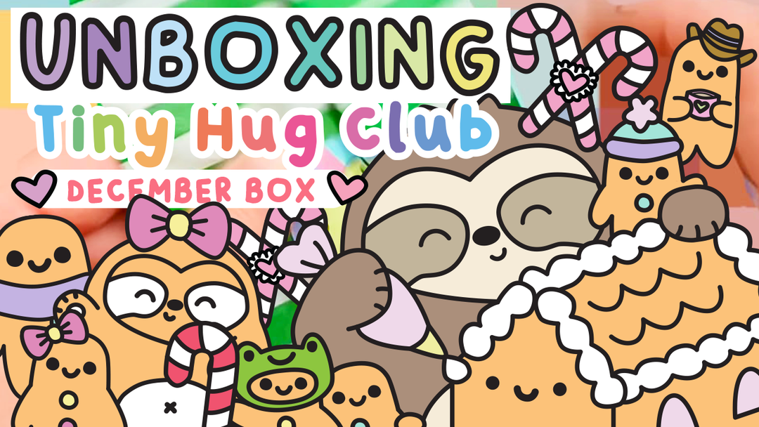 Unboxing our December Pin and Stationery Tiny Hug Club Mystery Box: Ernest the Sloth Builds a Gingerbread House