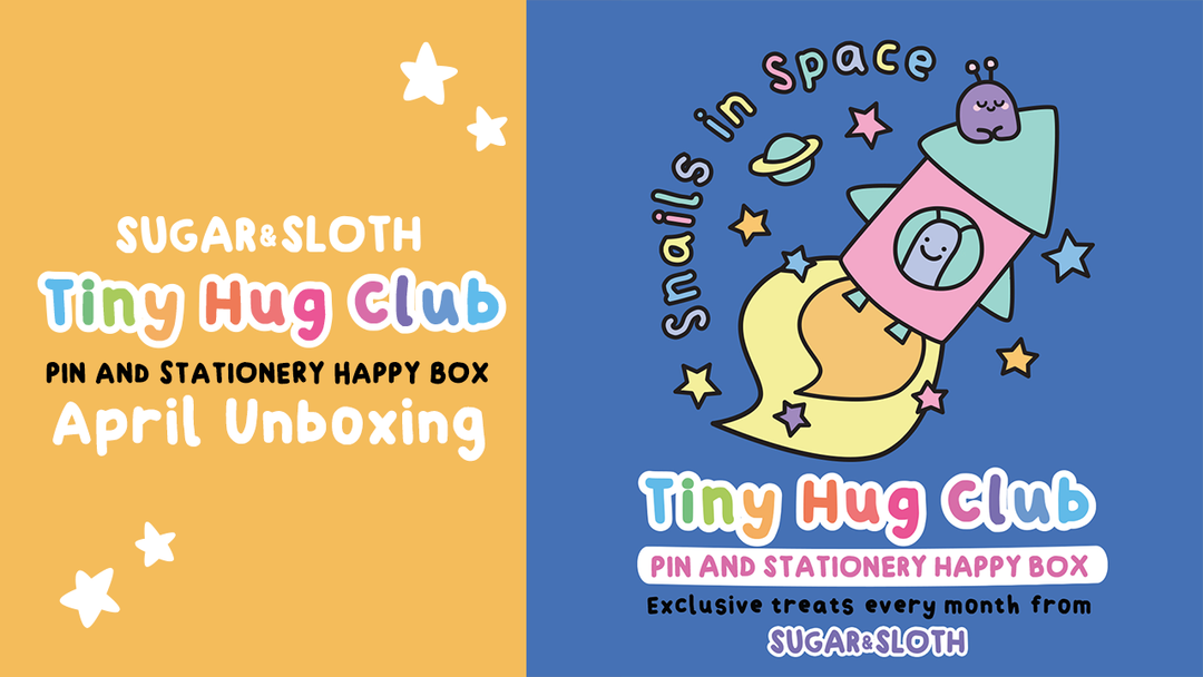 April 2024 Tiny Hug Club Pin & Stationery Subscription Box Unboxing - Snails in Space