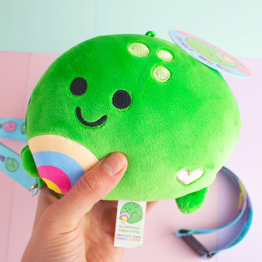 Meet your Emotional Support Frog zip plushies!