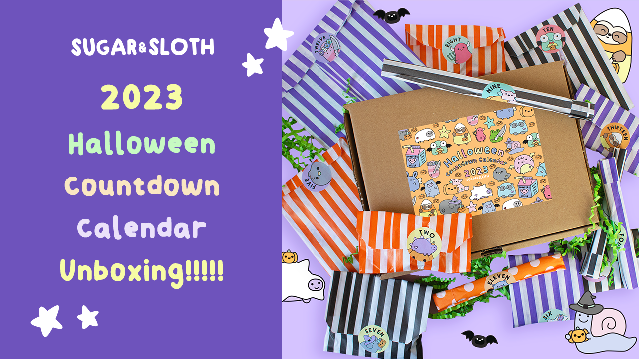 Halloween Countdown Calendar Unboxing! Our Stationery and enamel pin Halloween mystery box!