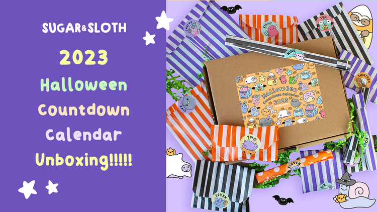 Halloween Countdown Calendar Unboxing! Our Stationery and enamel pin H