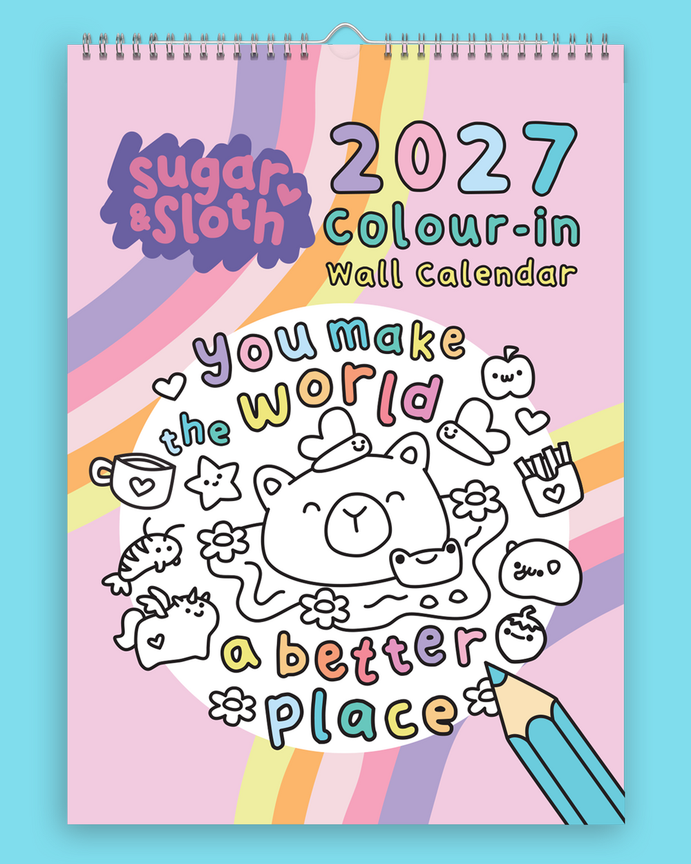 Pre-Order: The 2027 Sugar & Sloth Colour-in Wall Calendar - FREE UK shipping