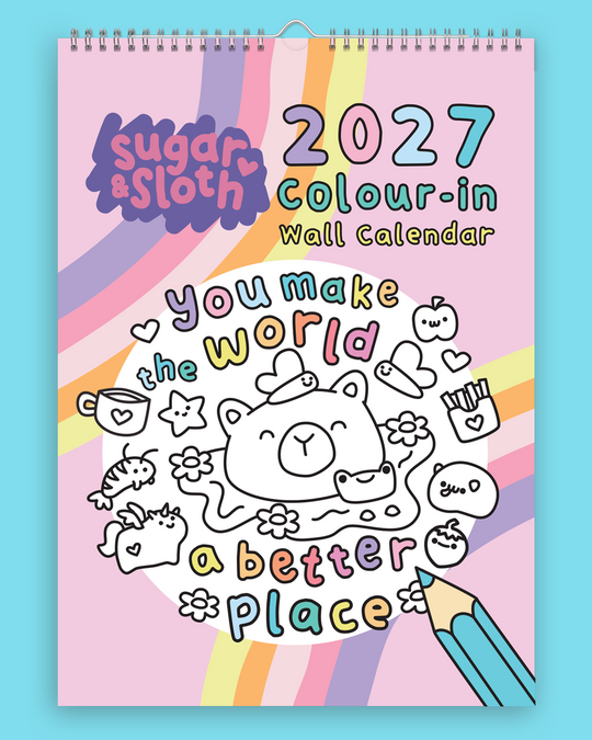Pre-Order: The 2027 Sugar & Sloth Colour-in Wall Calendar - FREE UK shipping