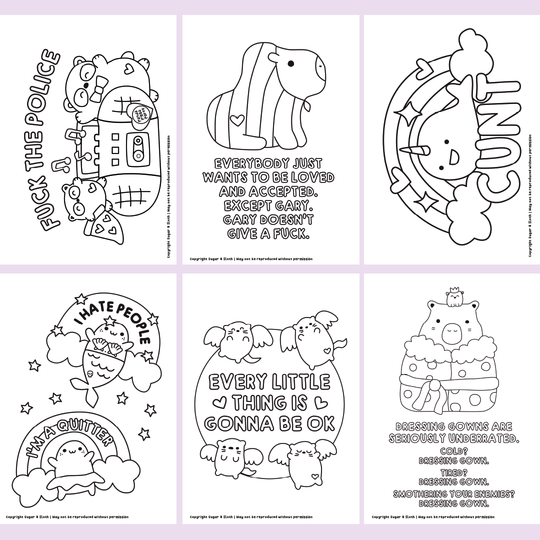 The Digital Sweary Self-Care Bumper Colouring Book *Digital Download*