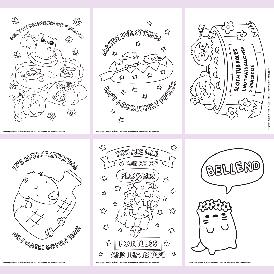 The Digital Sweary Self-Care Bumper Colouring Book *Digital Download*