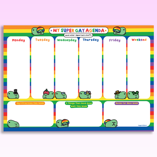 My Super Gay Agenda Rainbow Frog Planner Set