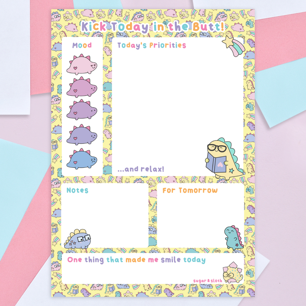 Digital Download PDF: Kick Today in the Butt - Dinosaur Day Planner