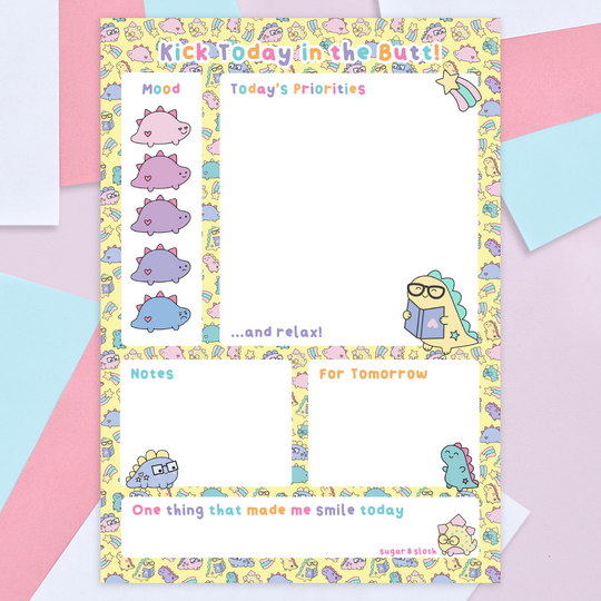Digital Download PDF: Kick Today in the Butt - Dinosaur Day Planner