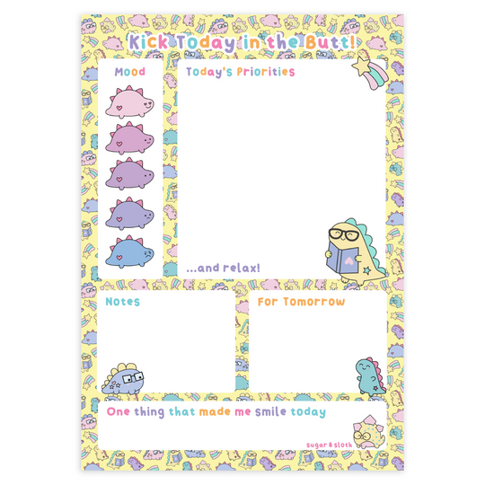 Digital Download PDF: Kick Today in the Butt - Dinosaur Day Planner