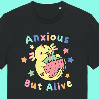 **Crowdfunder** Anxious But Alive T-Shirt - Simon the Axolotl