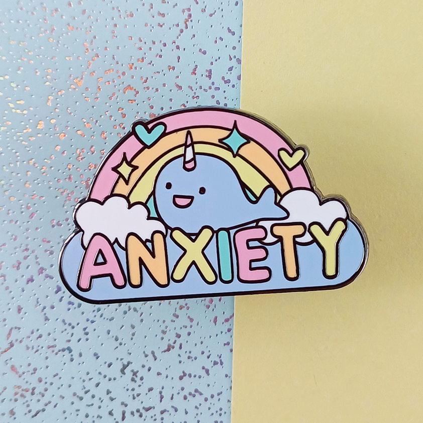 Anxiety Narwhal Enamel Pin