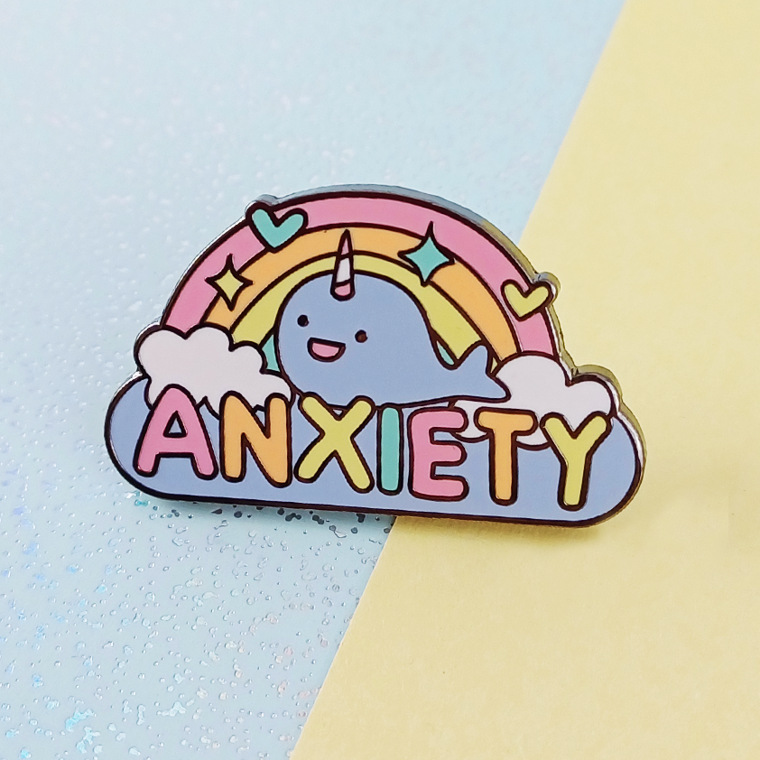 Anxiety Narwhal Enamel Pin