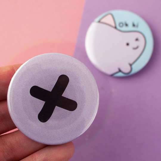 ** Club Member Free Gift! ** Arnold's Only Fans Button Badge Set - set of 2