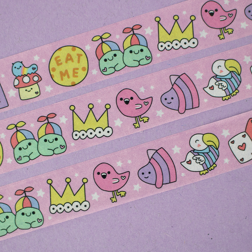** Club Member Free Gift! ** Arnold (the Dinosaur) in Wonderland Washi Tape