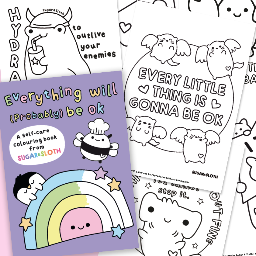 Digital Family Friendly Colouring Book: Everything Will (Probably) Be OK *Digital Download*