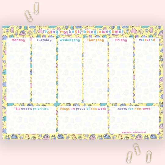 Trying My Best - Dinosaur Weekly A4 Planner