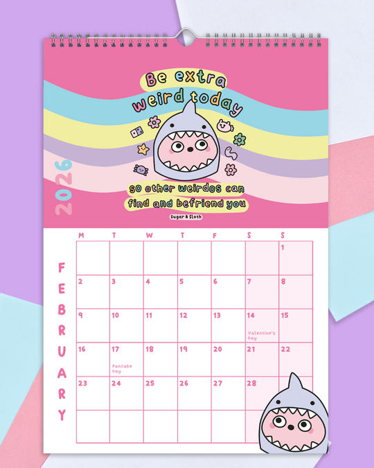 *Pre-Order* The 2026 Sugar & Sloth Wall Calendar - FREE UK shipping
