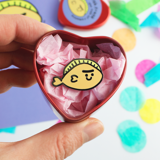 Flat Fish Frank In A Heart Tin
