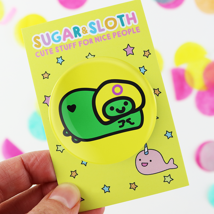 Intersexual Pride Flag Froggie Button Badge