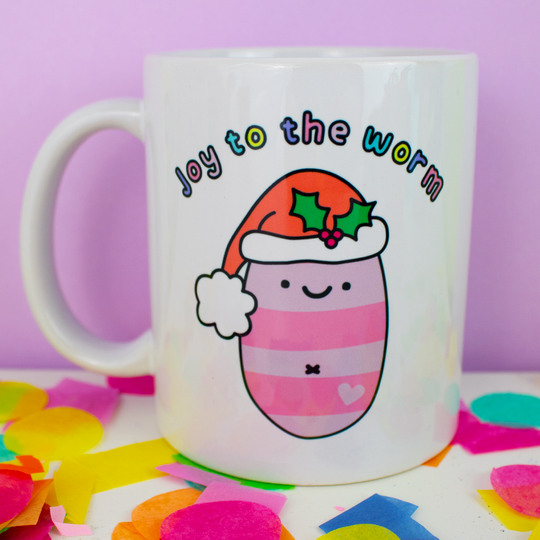 Joy to the Worm Christmas Mug 