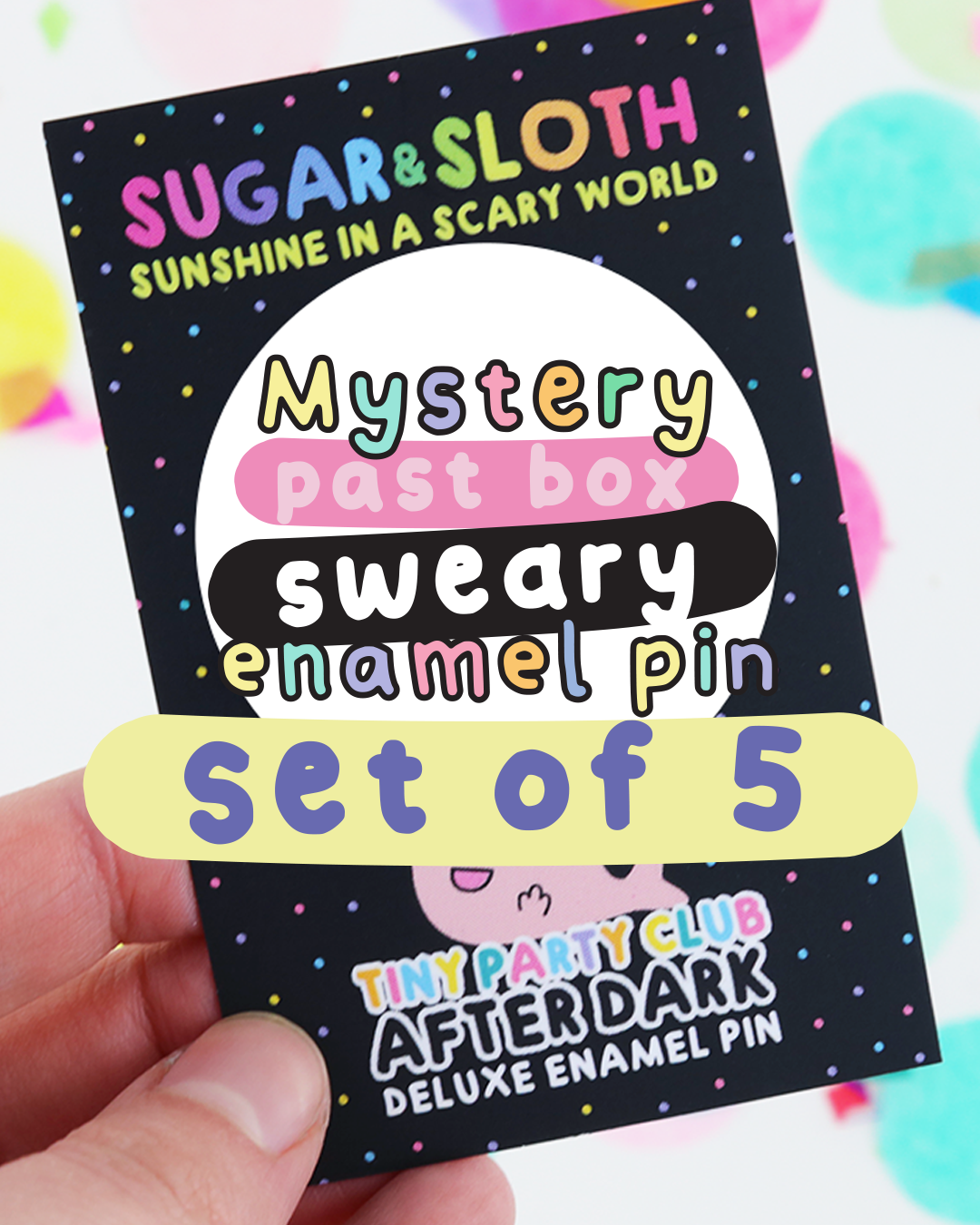 Set Of 5 Sweary Past Box Mystery Enamel Pins