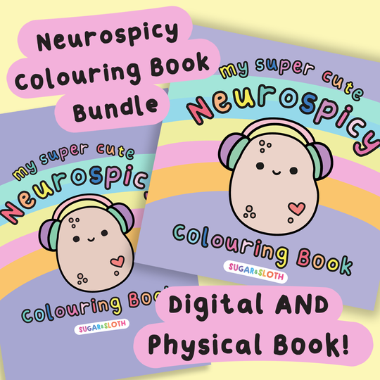 Neurospicy Colouring Book Bundle - Get both the physical AND digital PDF copy!