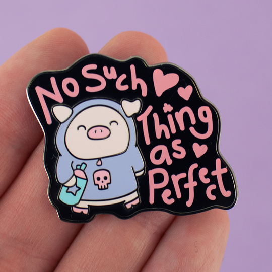 No Such Thing as Perfect -  Wilbur the Pig Enamel Pin