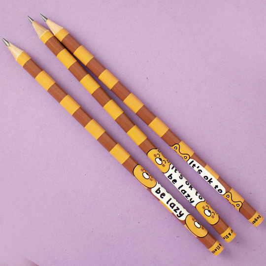 Set of 3 - It's Ok To Be Lazy - Red Panda Pencil
