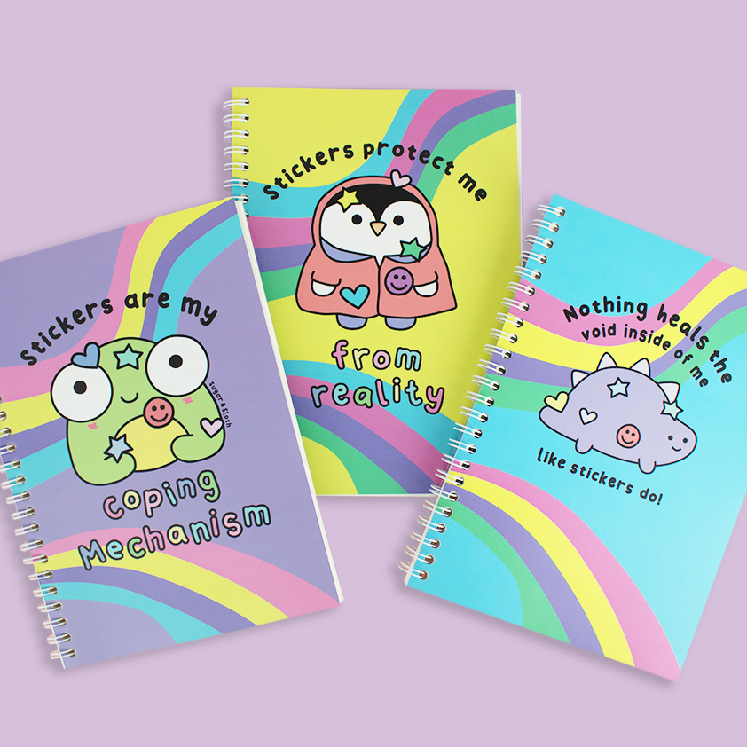 Set Of 3 Reusable Sticker Books - End your Sticker Commitment Problems!
