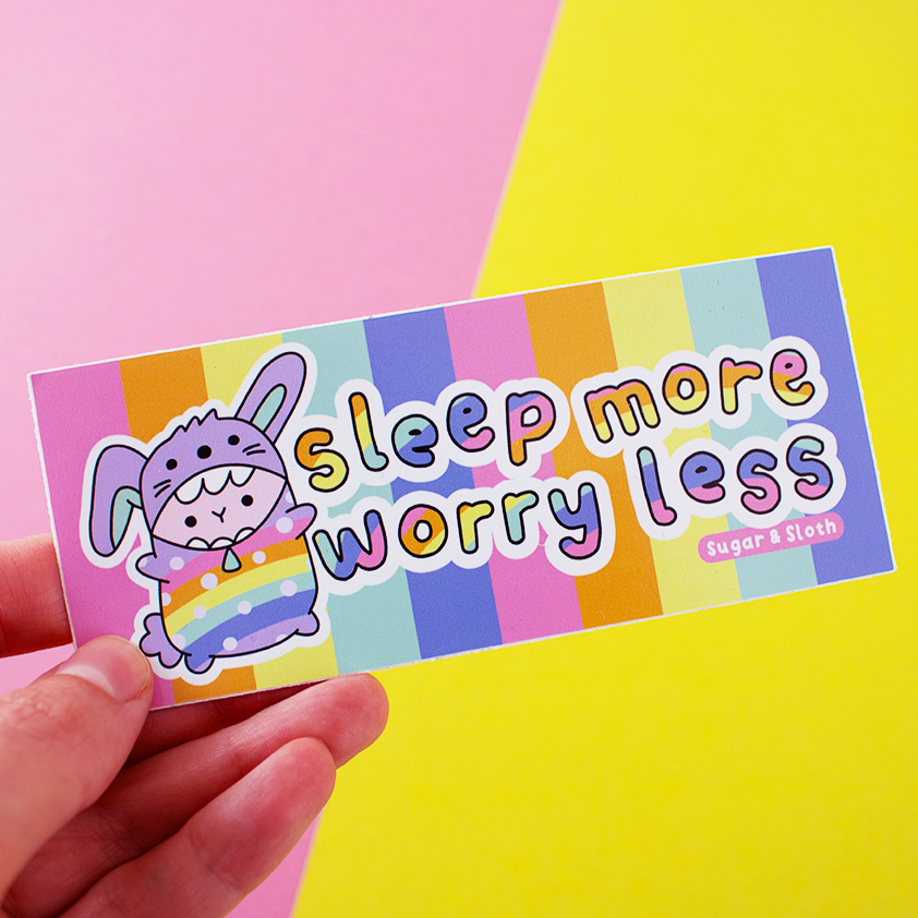 Sleep More, Worry Less Vinyl Sticker