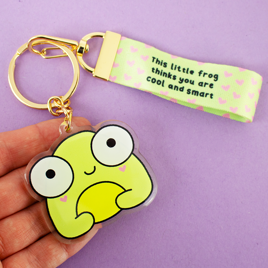 PitPat the Lucky Frog - Charm & Fabric Keyring