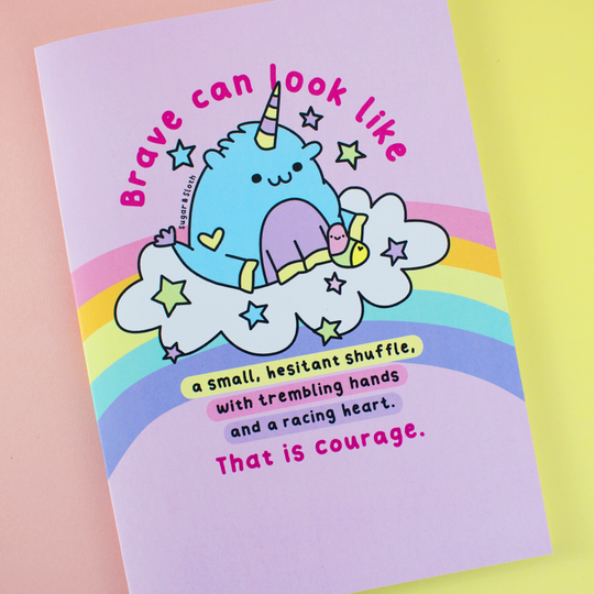 Brave Can Look Like This Chonky Unicorn A5 Bullet Notebook