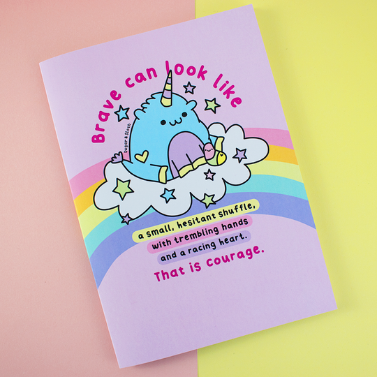 Brave Can Look Like This Chonky Unicorn A5 Bullet Notebook