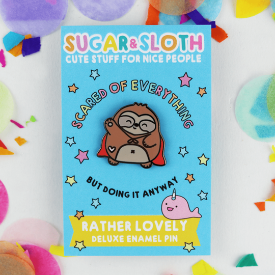 Scared of Everything - Ernest the Sloth - Enamel Pin